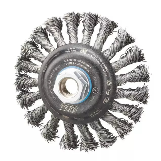 CONICAL BRUSH 5" 5/8-11 STAINLESS STEEL