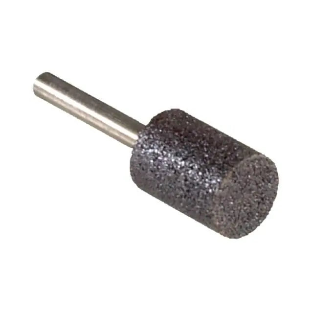 Cylindrical abrasive grinding stone mounted on metal shank for polishing and grinding stainless steel and aluminum