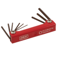 9-piece SAE hex key set with red holder, made of premium steel for high torque and corrosion resistance