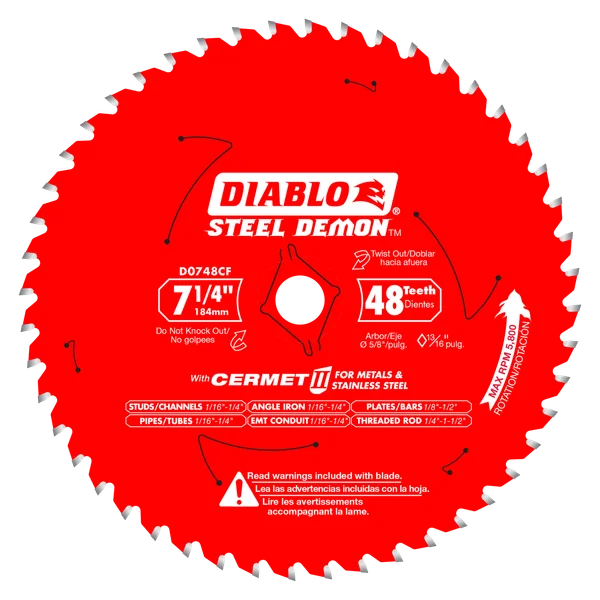 SAW BLADE 7-1/4" DIABLO METAL 48D (D0748CFA