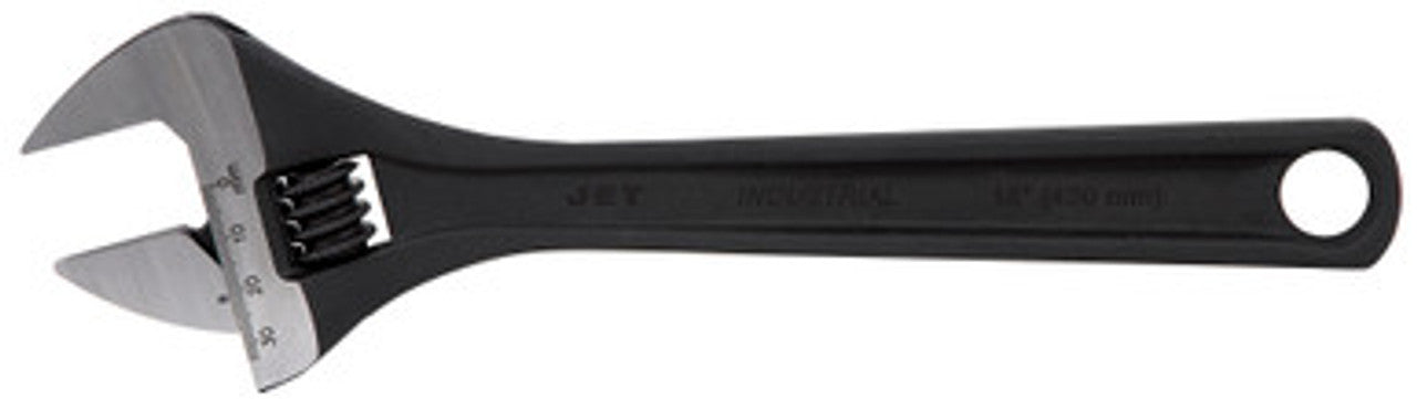 18-inch adjustable wrench in black phosphated chrome-vanadium steel for non-plated applications