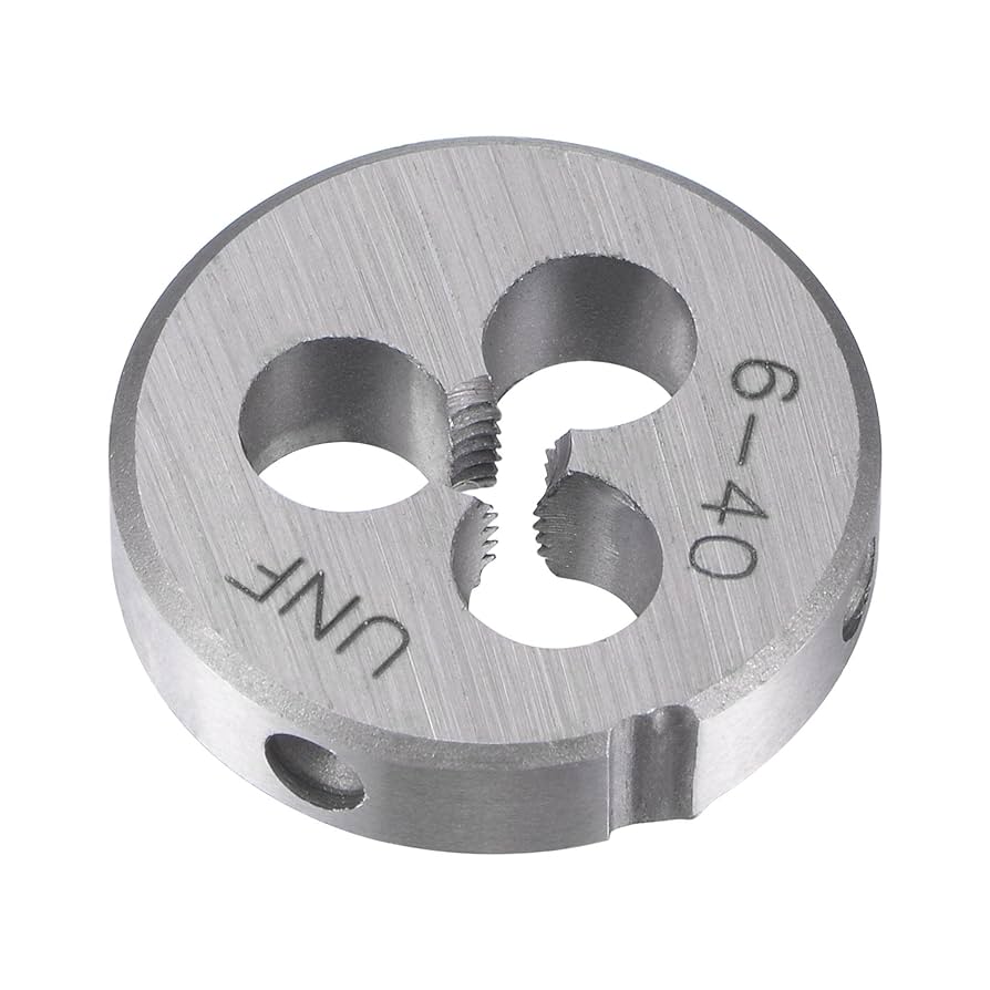 HSS round threading die 6-40 UNF size 13/16 with precision-cut teeth and steel construction