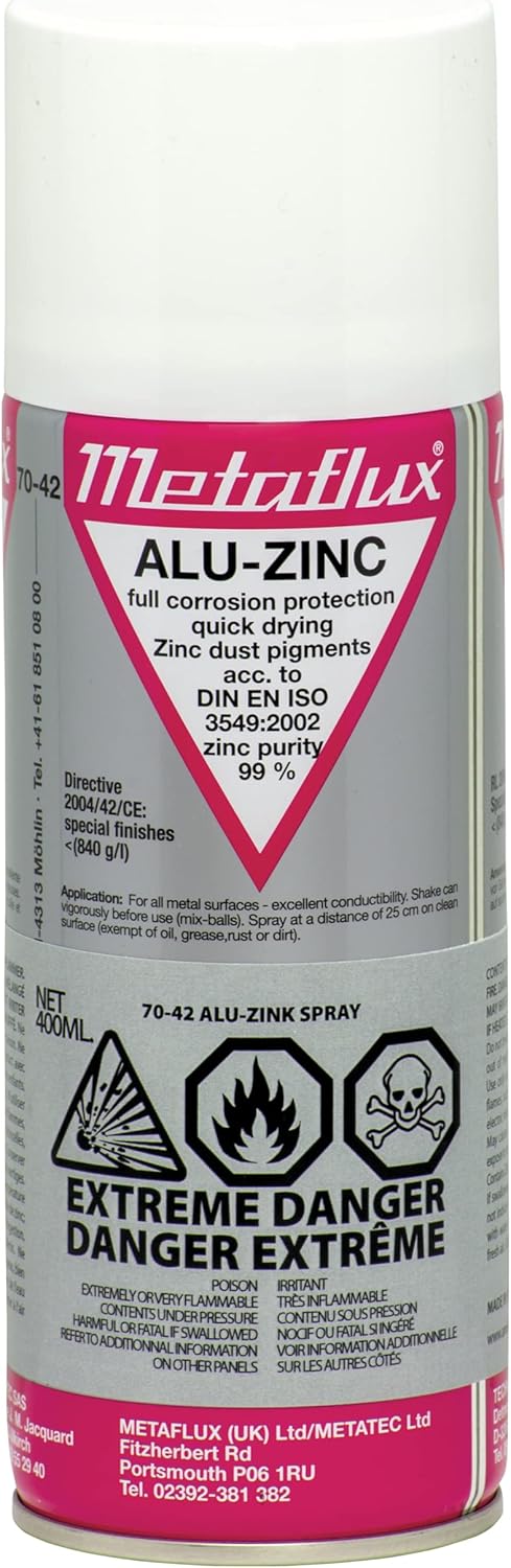 Metaflux Gleitmetallspray 708100 – Hochleistungsschmierstoff 400 Ml, Metallischer Schutz Gegen Festfressen