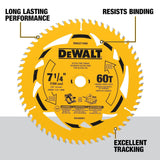 LAME DE SCIE 7-1/4 60 DENTS DEWALT DWA271460