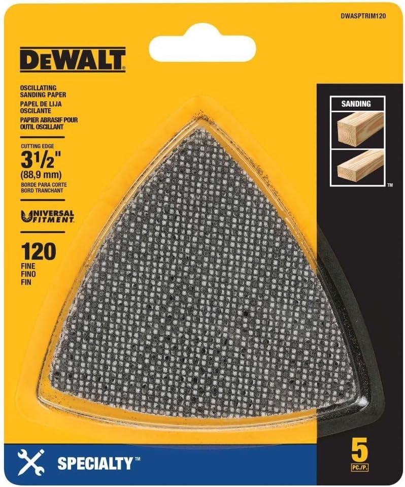 SABLER TRIANGLE À MAILLES GRAIN 120 (5 PIÈCES) DEWALT DWASPTRIM120