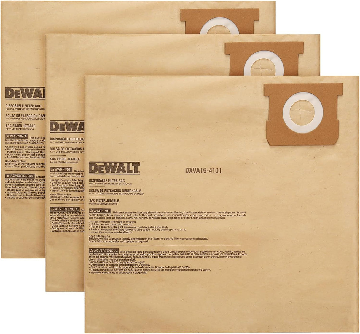 DEWALT DXVA19-4101 SAC BALAYEUSE 6-10 GAL (3 PACK)