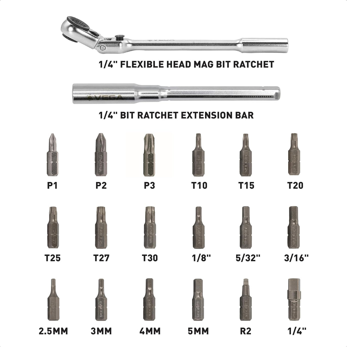 JEU D'EMBOUTS ET CLIQUET – 20 PIÈCES VEGA FBRE20
