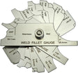 Stainless steel fillet weld gauge set with multiple measurement blades for precise weld size inspection and quality control