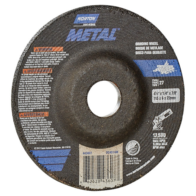 MEULE 4-1/2 X 1/4 X 7/8" NORTON METAL (43607)