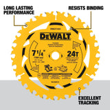 PAQUET DE 2 LAMES 7-1/4 24 DENTS DEWALT DWA271424PK2