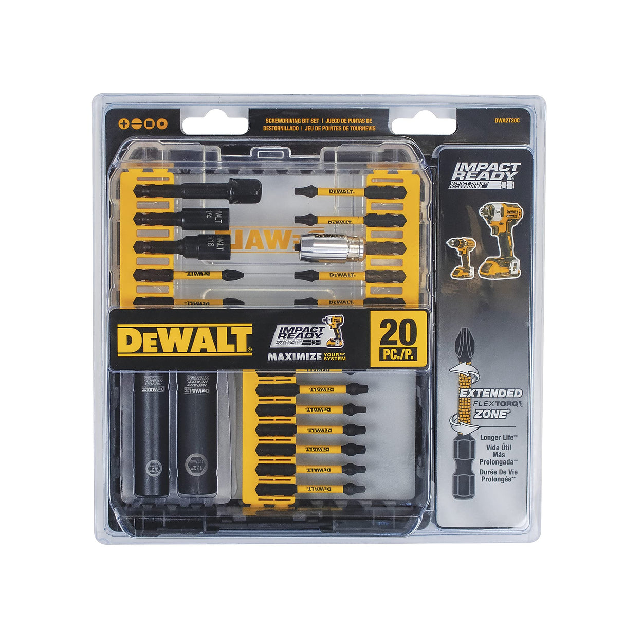ENS. ACCESSOIRES FLEX TORQ. 20PC DWA2T20C