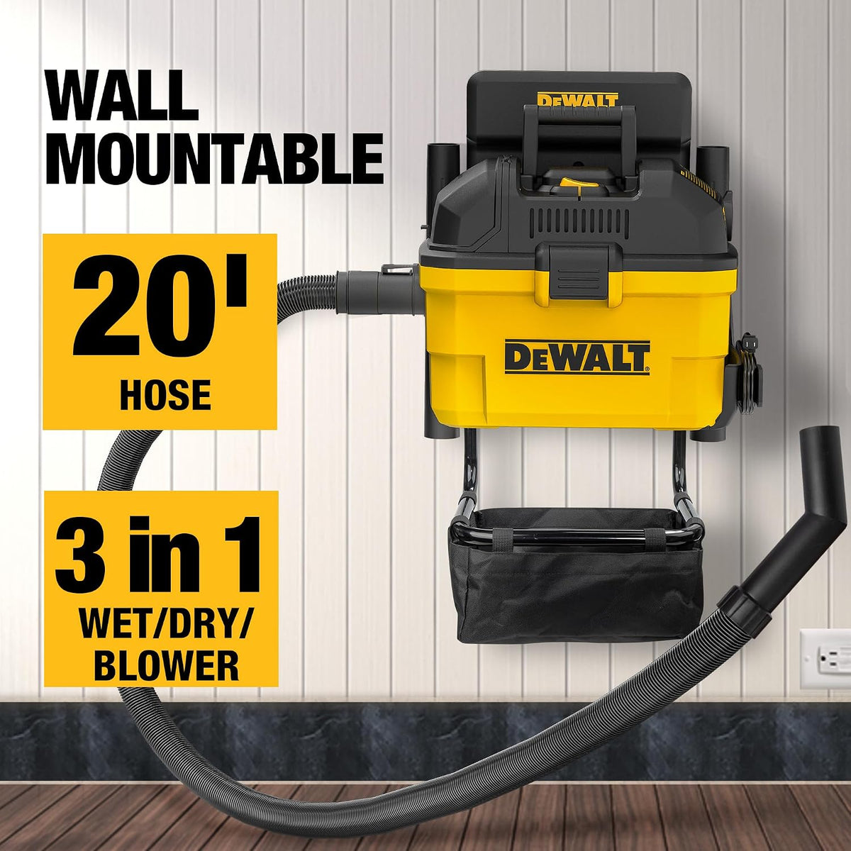 ASPIRATEUR MURALE 6 GAL. DEWALT DXV06G