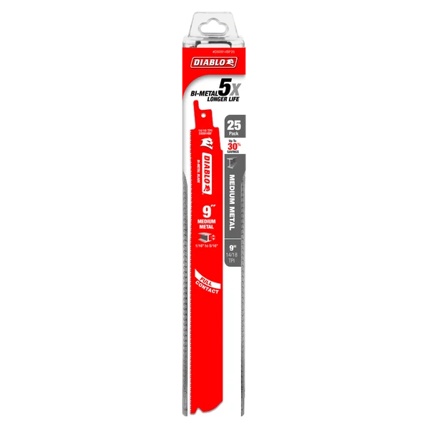 9" MEDIUM METAL 14-18T ALTERNATIVE BLADES (25 PACK)