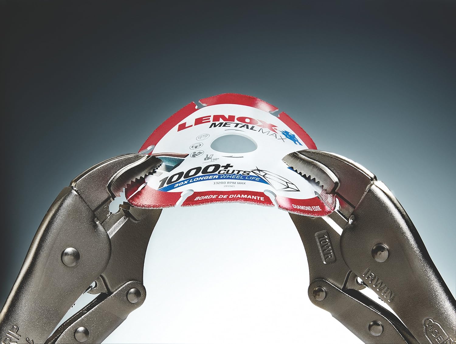 5-inch Lenox Metal Max diamond blade for metal cutting, offers extended life of 1000+ cuts per blade