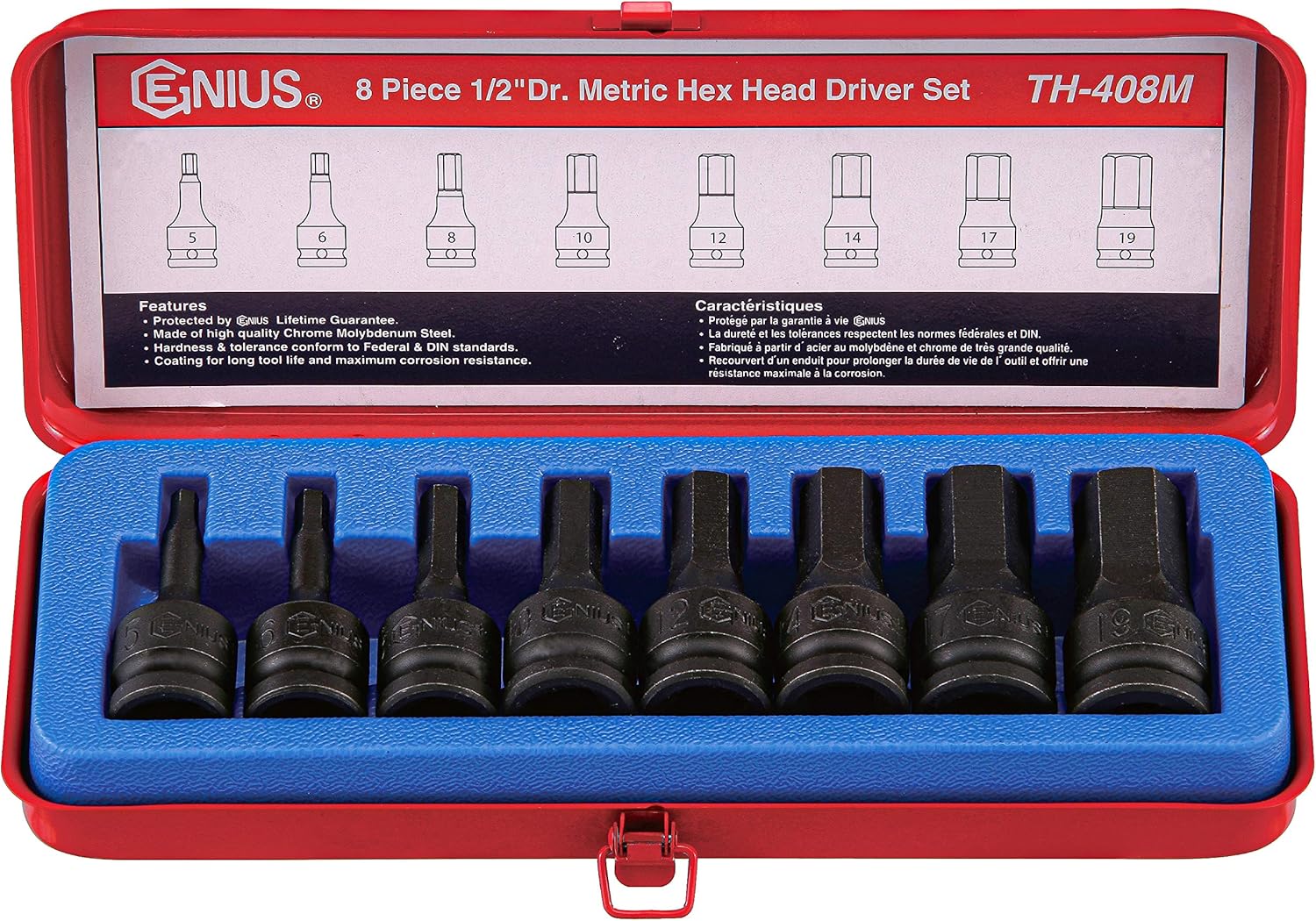 JEU DE DOUILLES HEXAGONALES 8 PIECES GENIUS TH-408M