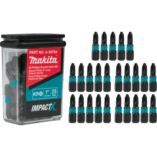 PACK OF 25 TIP #2 PHILLIPS DRYWALL 1'' LONG IMPACT MAKITA