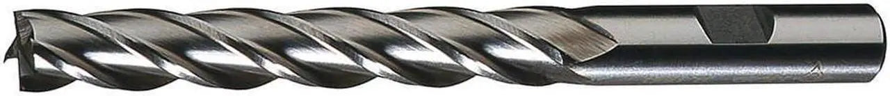 1/4 inch HSS 4-flute long end mill with square tip, general purpose, high-speed steel construction