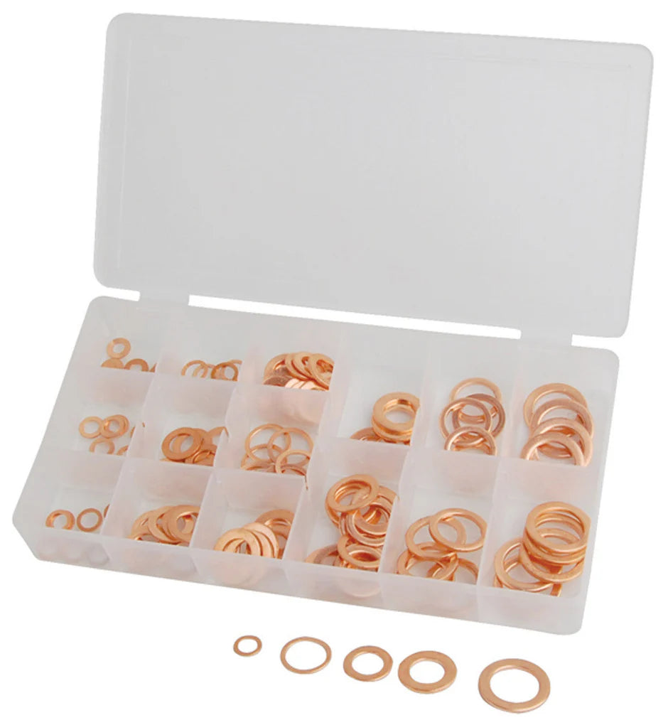 SET OF 125 METRIC COPPER WASHERS ATD-342