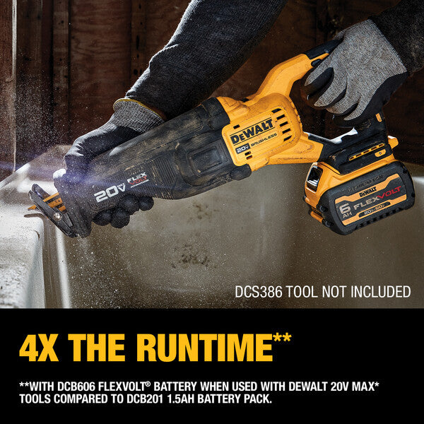 BATTERIE DEWALT 20V/60V DCB606 6AH 4x the runtime