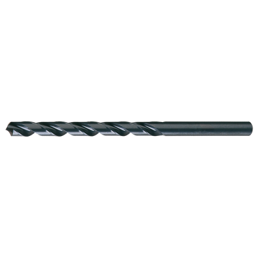 7/64 inch high-speed steel drill bit with straight shank, designed for deep drilling in iron and steel materials, 6 inches long