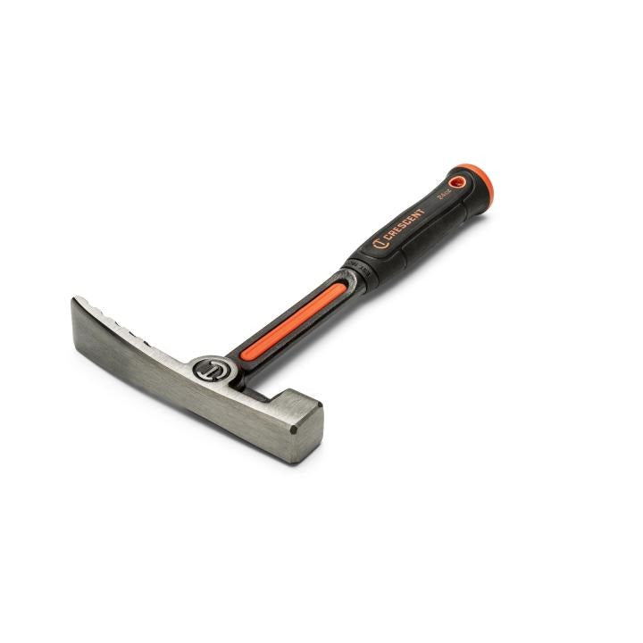 24 oz masonry hammer with steel head and ergonomic black and orange handle for professional construction use