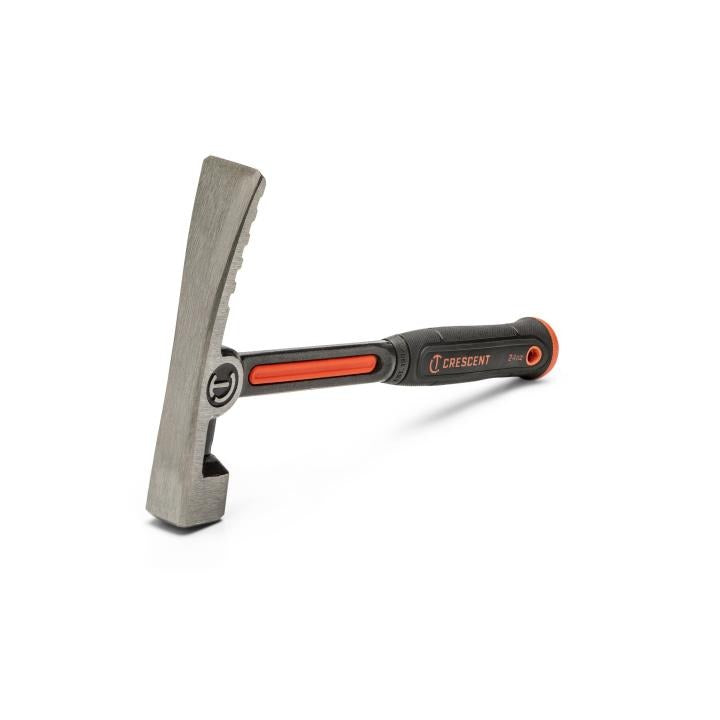 24 oz Crescent mason hammer with forged steel head and ergonomic black and orange non-slip handle