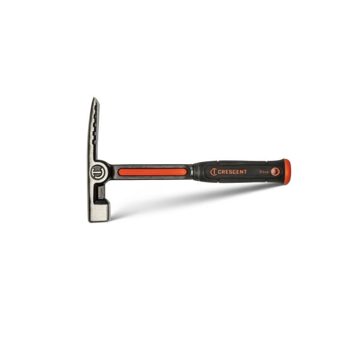 24 oz Crescent masonry hammer with forged steel head, ergonomic grip, and corrosion-resistant finish for heavy-duty use