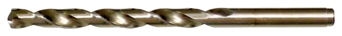 23/64 inch cobalt drill bit with 1.5 inch shank, bronze finish, suitable for aluminum and brass, NAS 907 Type J compliant