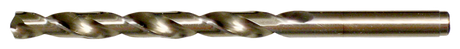 23/64 inch cobalt drill bit with 1.5 inch shank, bronze finish, suitable for aluminum and brass, NAS 907 Type J compliant