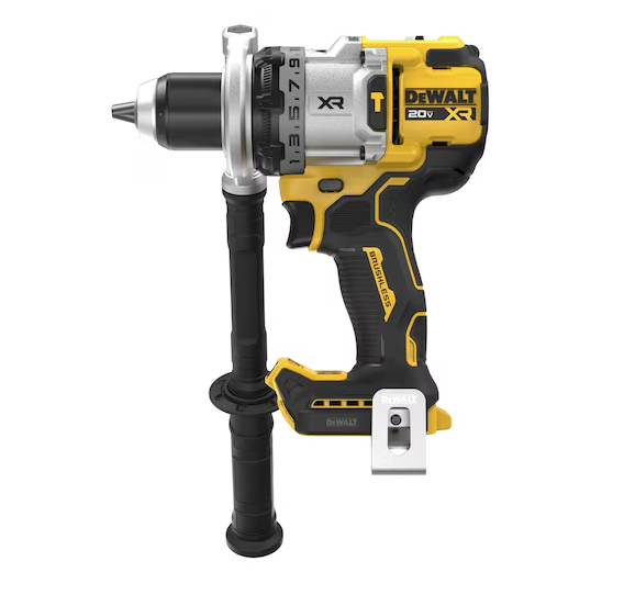20V cordless brushless hammer drill with adjustable side handle, 3-speed settings, and compact ergonomic design