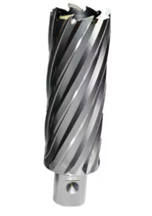 HSS hole cutter 1" diameter with 2" cutting depth and 3/4" shank for precision metal drilling tasks