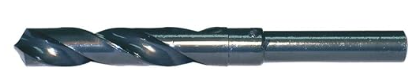 1-1/4 inch reduced shank drill bit with 1/2 inch shank, 118-degree tip, made of high-speed steel