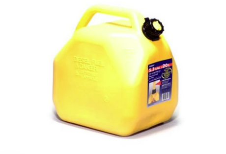 20L yellow diesel fuel container made of high-density polyethylene, safe and non-corrosive for diesel storage