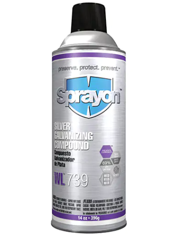14 oz spray can of silver galvanizing compound with protective coating for corrosion prevention on metal surfaces