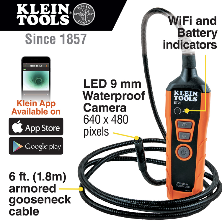 CAMERA D'INSPECTION KLEIN WIFI ET20