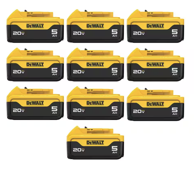 Paquet de 10 batteries 20V. 5AH.