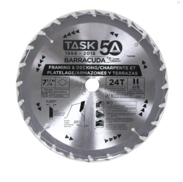 LAME 7 1/4" 24 DENTS TASK T22685B