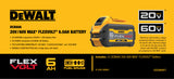 Paquet de 3 batteries DeWalt FlexVolt 6 ah. 20V/60V Max -  DCB606