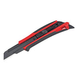 Utility knife with 25mm Tajima blade, automatic lock, ergonomic red and black handle for cutting thick materials and plywood