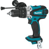 Cordless Makita impact drill with 2-speed settings, 1/2 inch chuck, ergonomic grip, and auxiliary handle for precision control