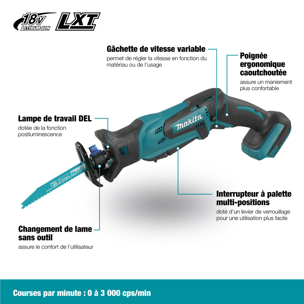 MINI SCIE ALTERNATIVE SANS FIL (OUTIL SEUL) MAKITA DJR183Z