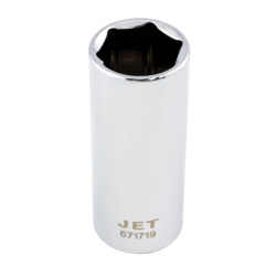 9mm chrome 3/8 inch drive deep socket with engraved size and polished corrosion-resistant finish