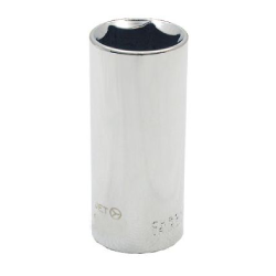 7/8" chrome 3/8" drive long socket with polished finish for deep fastener access and durability