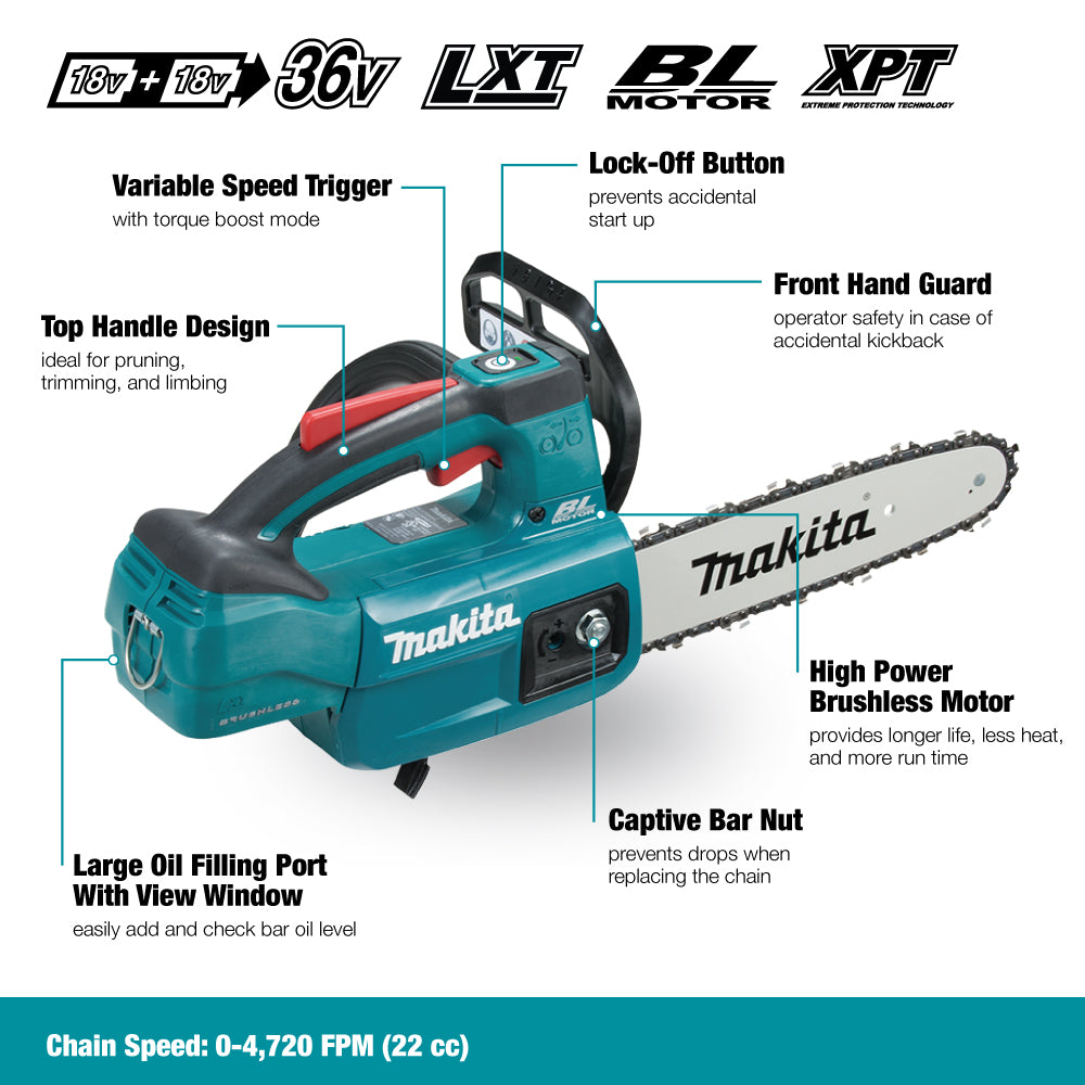 DUC254Z SCIE A CHAINE MAKITA 10'' (OUTIL SEUL)
