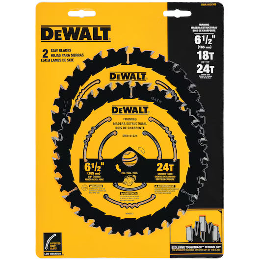 PACK DE 2 LAMES 6-1/2" 18-24D DWA1612CMB