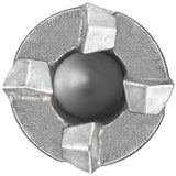 Carbide-tipped SDS Plus concrete drill bit head with four cutting edges for reinforced steel piercing and hammer drilling mode