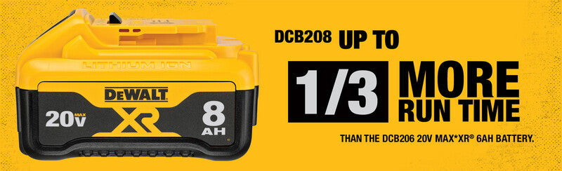 DeWalt 20V MAX XR 8Ah lithium-ion battery pack with extended runtime for power tools and cordless equipment