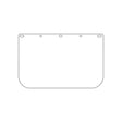 Clear 40-inch polyester PETG face shield visor with universal hole pattern for liquid splash protection applications