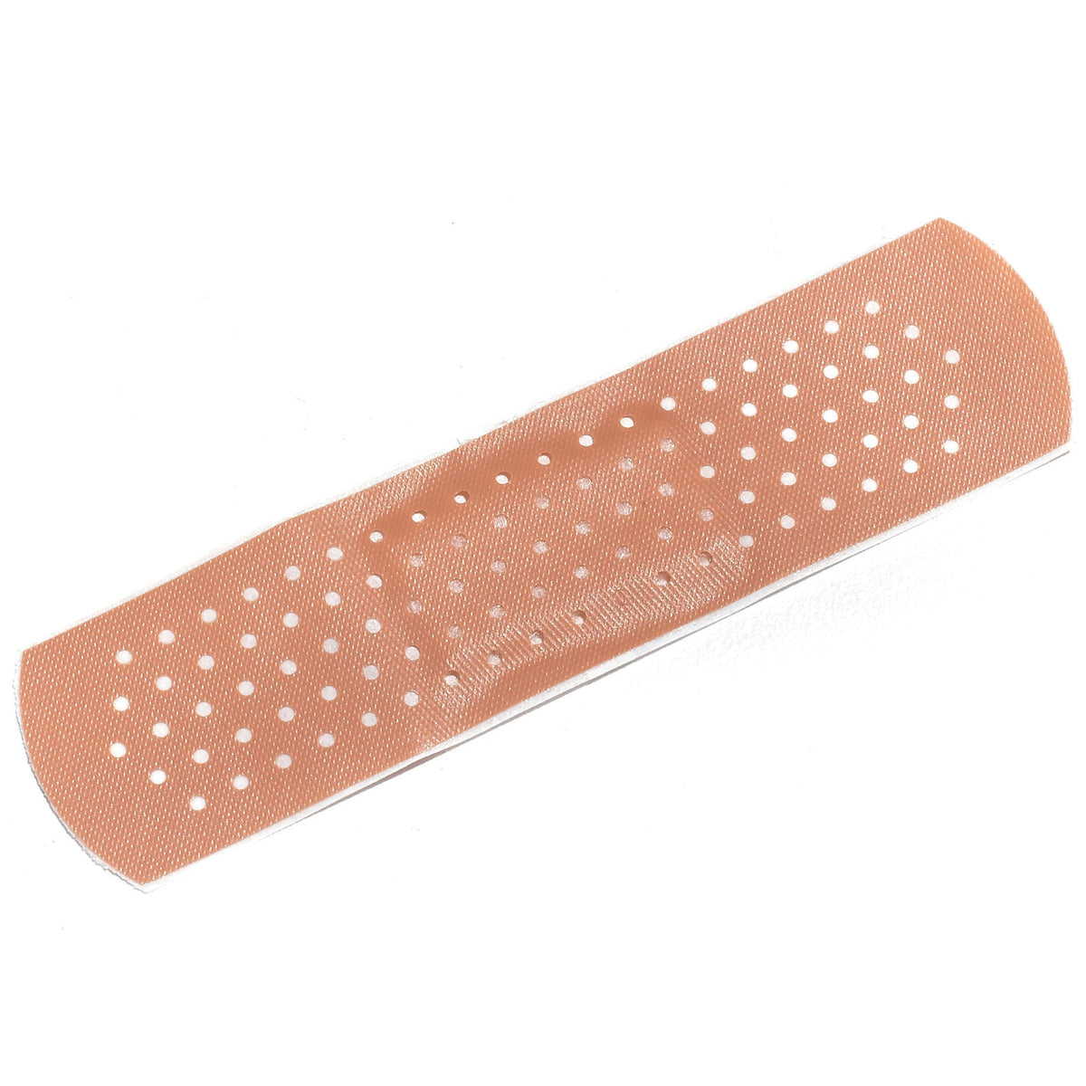 Sterile rectangular plastic adhesive bandage 3x0.75 inches with perforated surface for wound protection and cushioning