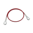 6-foot red steel wire cable sling with looped anchoring ends for secure lifting and rigging applications
